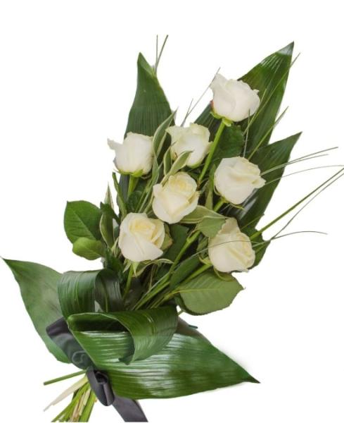 Ram funerari set roses blanques